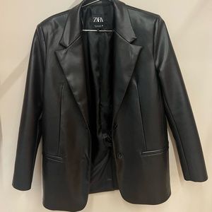 Zara Leather Blazer
